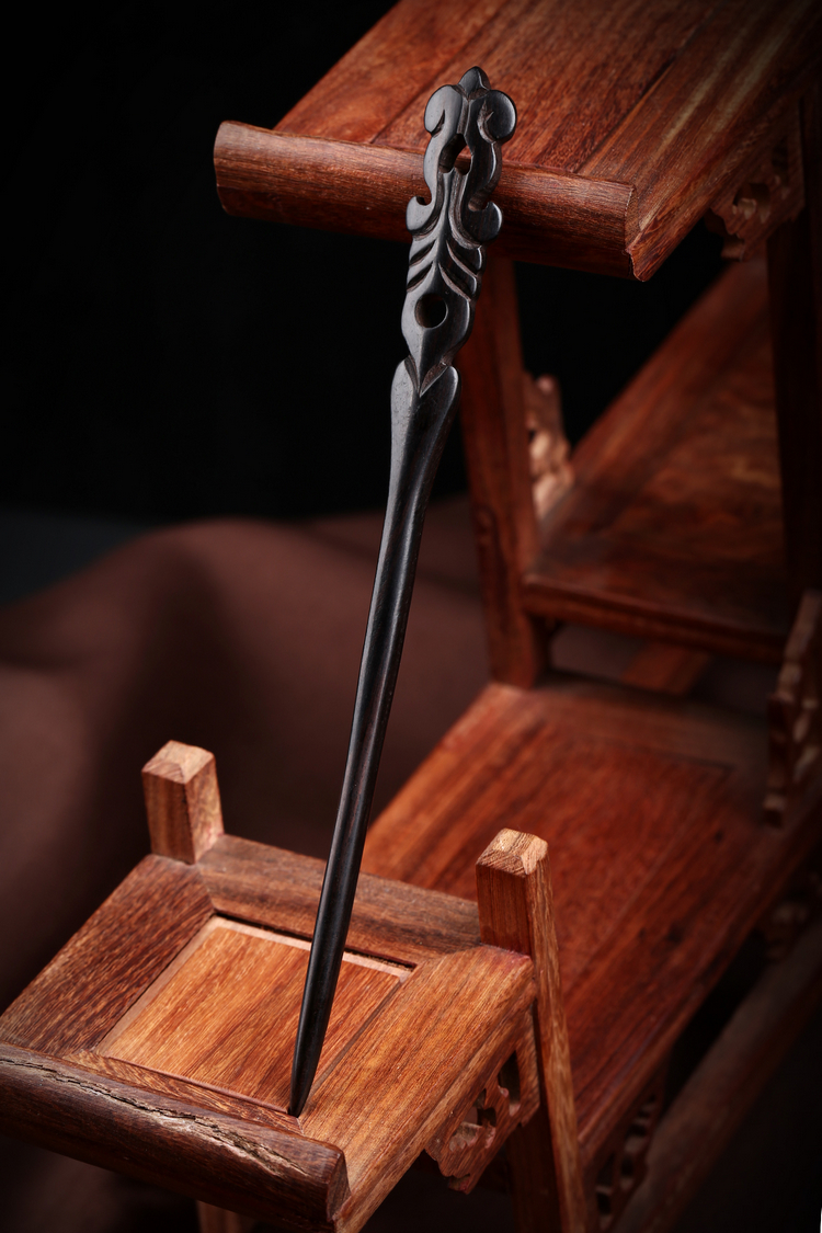 手工復古典家佳樂文學黑檀木發(fā)簪木質簪子