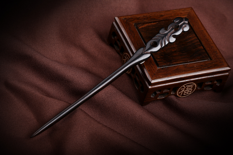 手工復古典家佳樂文學黑檀木發(fā)簪木質簪子