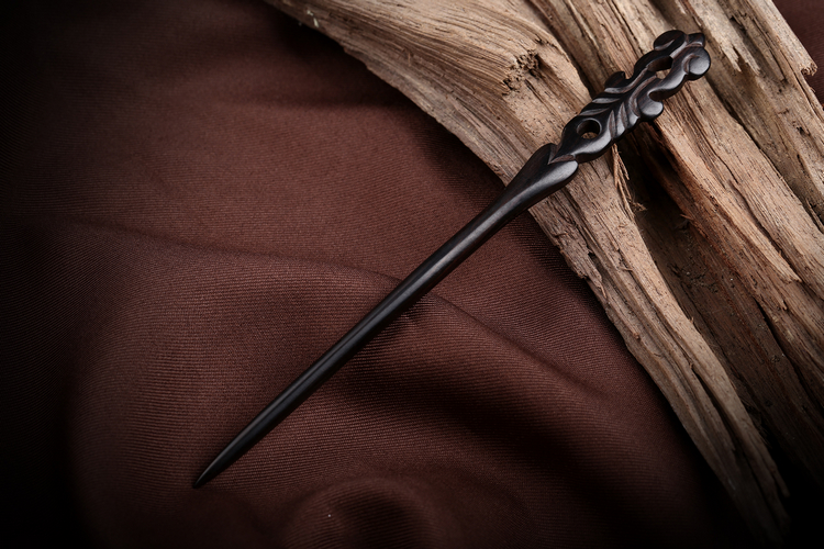 手工復(fù)古典家佳樂文學(xué)黑檀木發(fā)簪木質(zhì)簪子