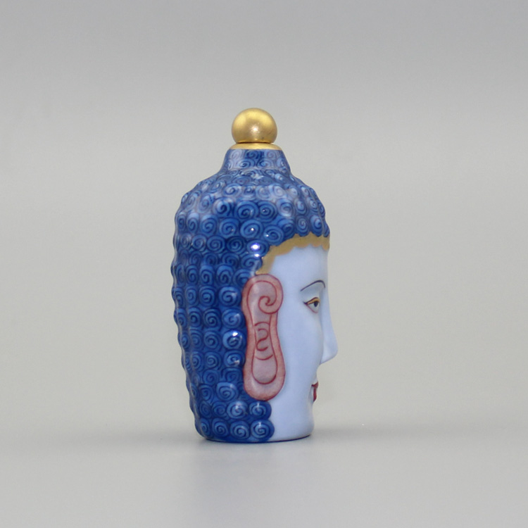 佛光普照手繪描金鼻煙壺如來佛祖掛飾護(hù)身符