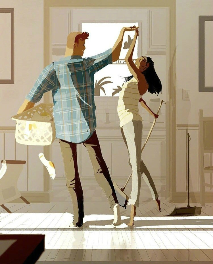 兩個人的時光，唯美插畫