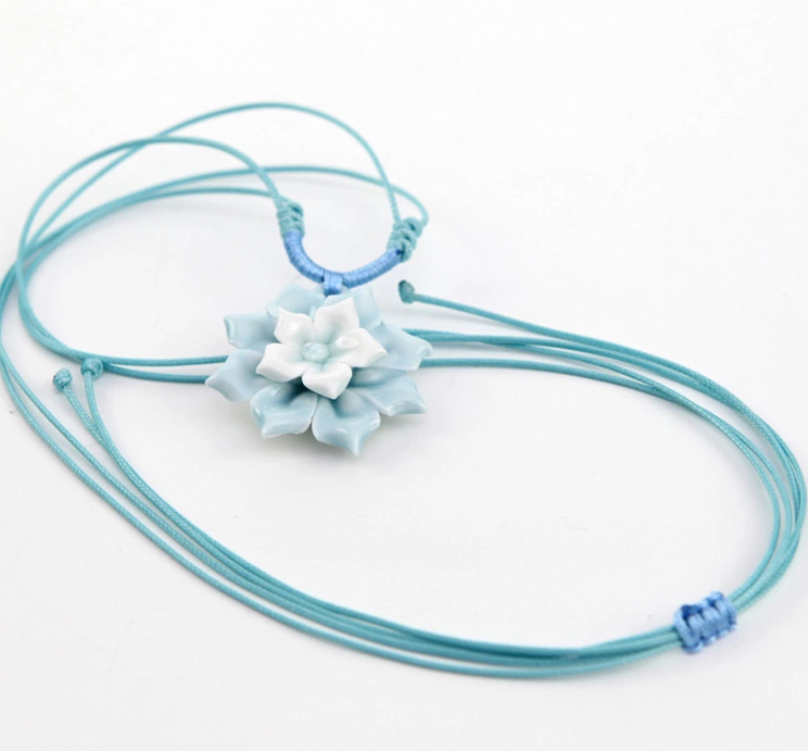 古風(fēng)白袂青衫家佳樂文學(xué)手工陶瓷項鏈