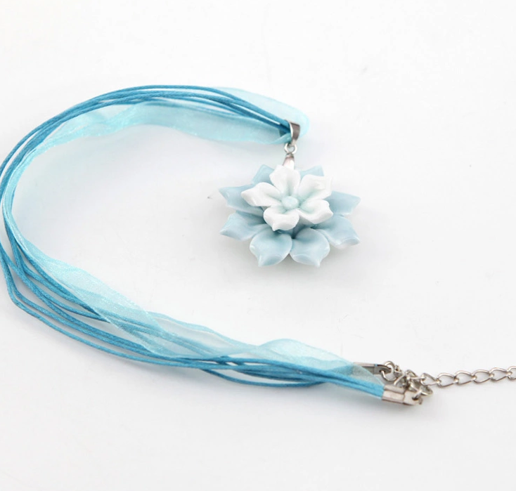 古風(fēng)白袂青衫家佳樂文學(xué)手工陶瓷項鏈