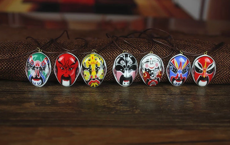 家佳樂(lè)文學(xué)京劇臉譜陶瓷吊墜手工項(xiàng)鏈
