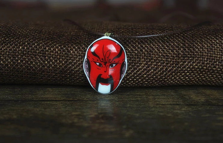 家佳樂(lè)文學(xué)京劇臉譜陶瓷吊墜手工項(xiàng)鏈