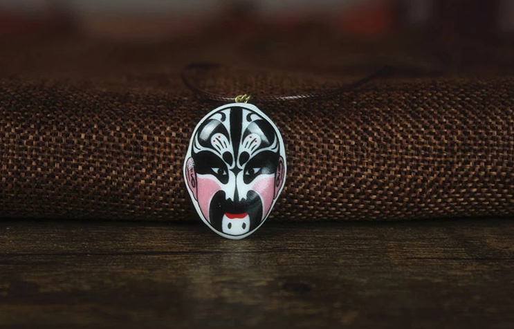 家佳樂(lè)文學(xué)京劇臉譜陶瓷吊墜手工項(xiàng)鏈