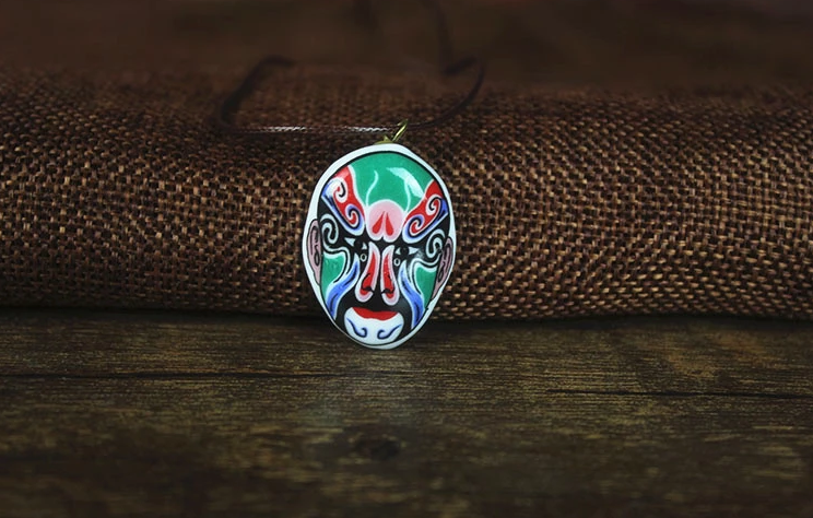 家佳樂(lè)文學(xué)京劇臉譜陶瓷吊墜手工項(xiàng)鏈