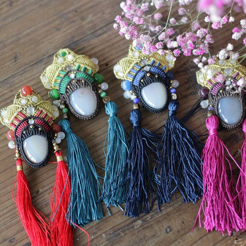 超細(xì)致的手工編織制作作品家佳樂(lè)文學(xué)臉譜刀馬旦伶