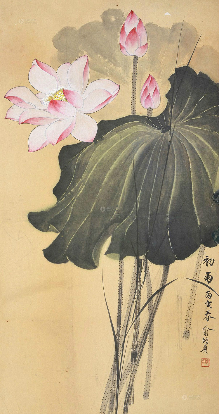 俞致貞國(guó)畫荷花作品