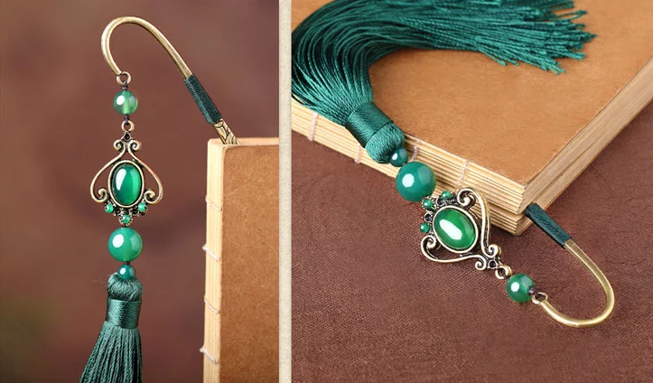 家佳樂文學古典創(chuàng)意金屬精致流蘇書簽