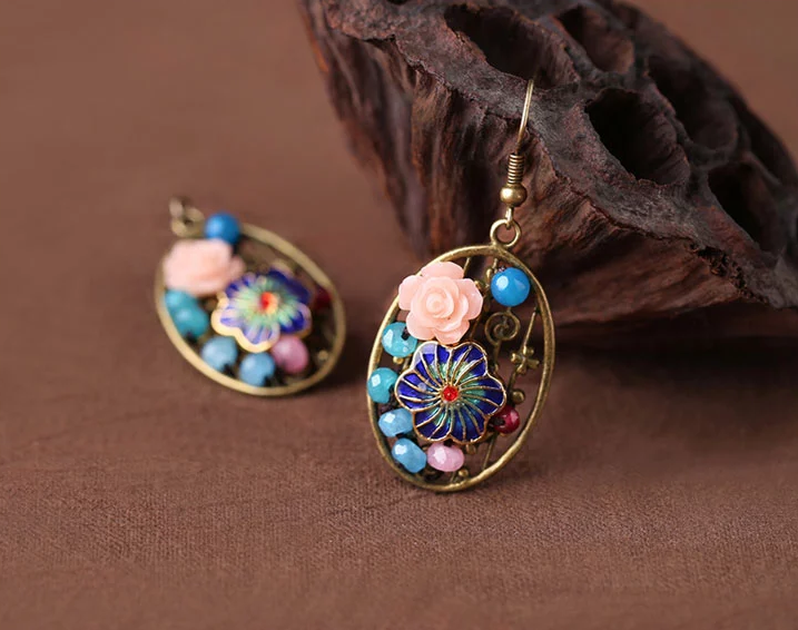 家佳樂文學金屬鏤空首飾橢圓形耳墜耳環(huán)