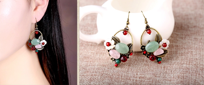 家佳樂文學(xué)復(fù)古金屬首飾手工耳環(huán)