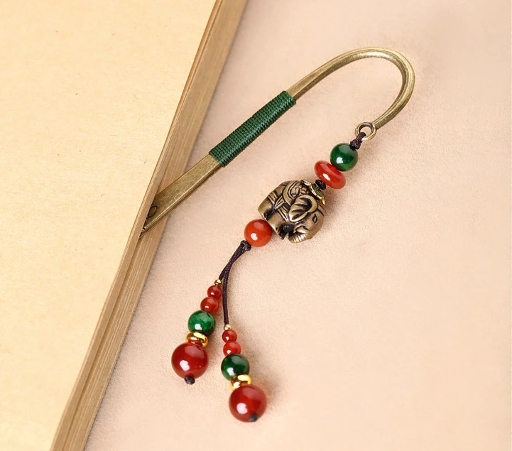 家佳樂文學(xué)復(fù)古小象古風(fēng)文藝流蘇書簽