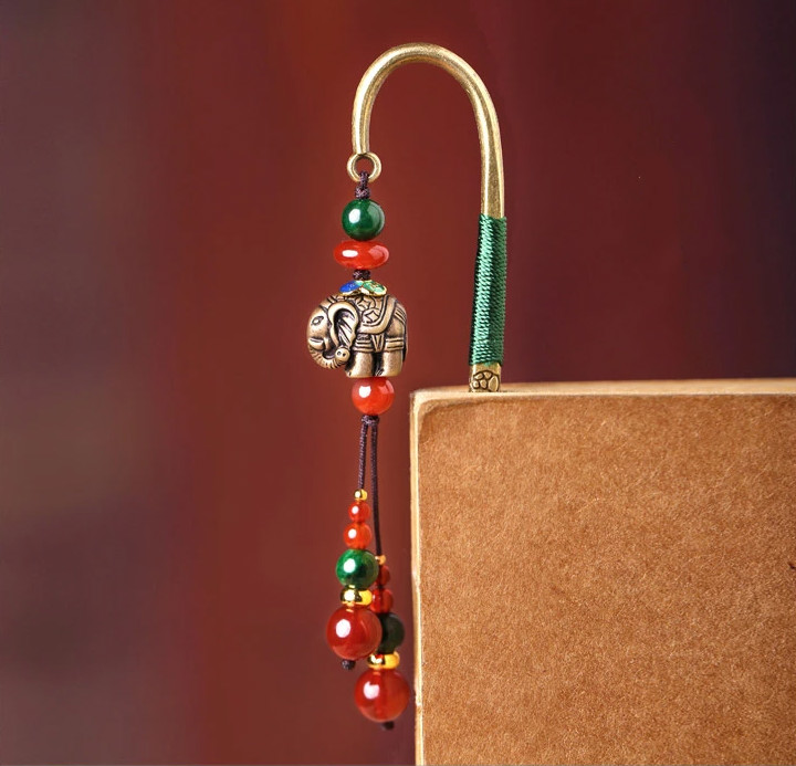 家佳樂文學(xué)復(fù)古小象古風(fēng)文藝流蘇書簽