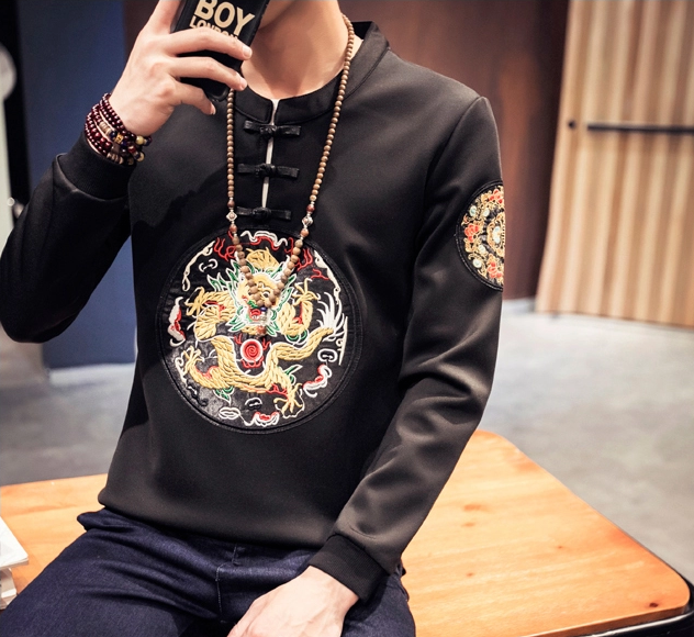 家佳樂(lè)文學(xué)刺繡龍袍復(fù)古衛(wèi)衣唐裝