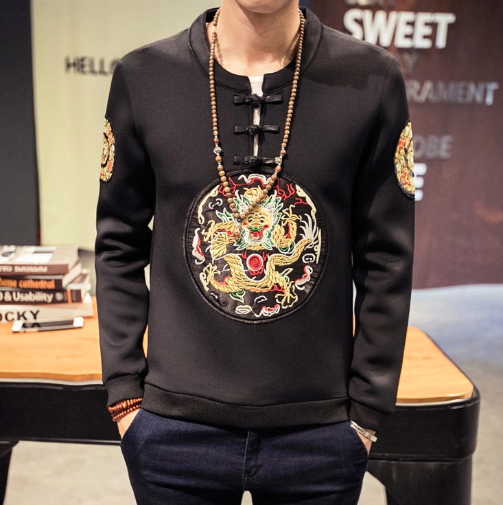 家佳樂(lè)文學(xué)刺繡龍袍復(fù)古衛(wèi)衣唐裝