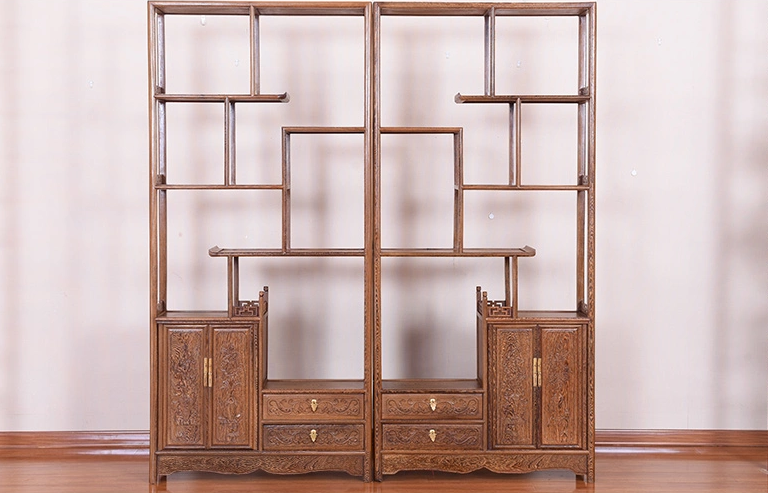 紅木家具雞翅木實木中式博古架