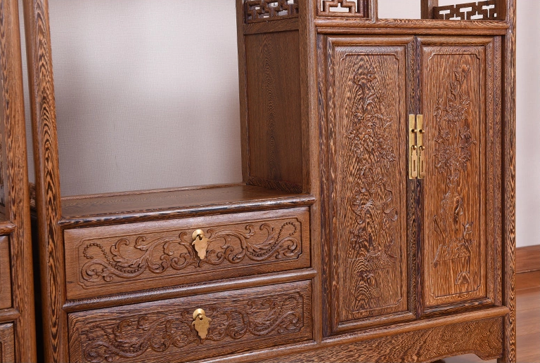 紅木家具雞翅木實木中式博古架