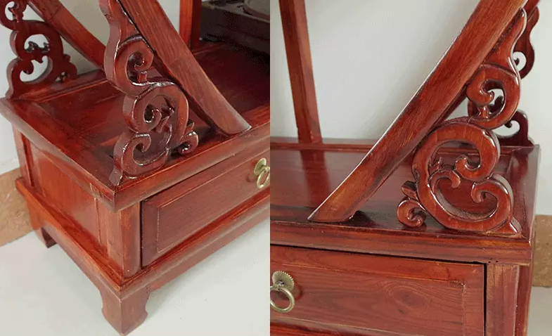 南榆木木展示架，中式古典實木隔斷博古架