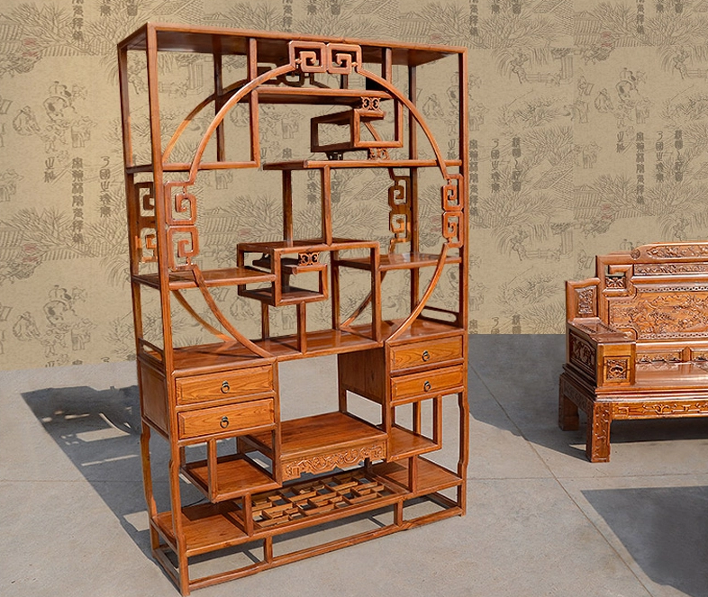 明清古典實木博古架，中式博古架隔斷