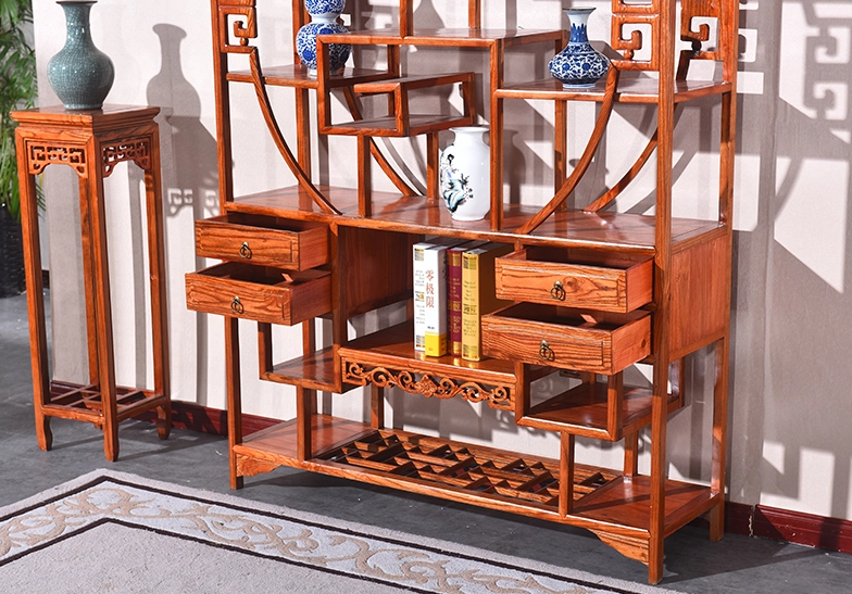 明清古典實木博古架，中式博古架隔斷