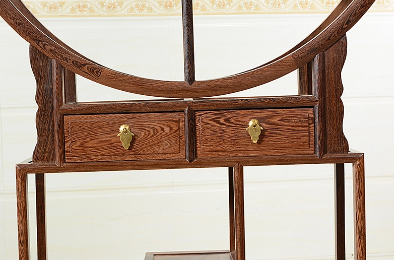 中式古典雞翅木博古架，實(shí)木圓形博古架