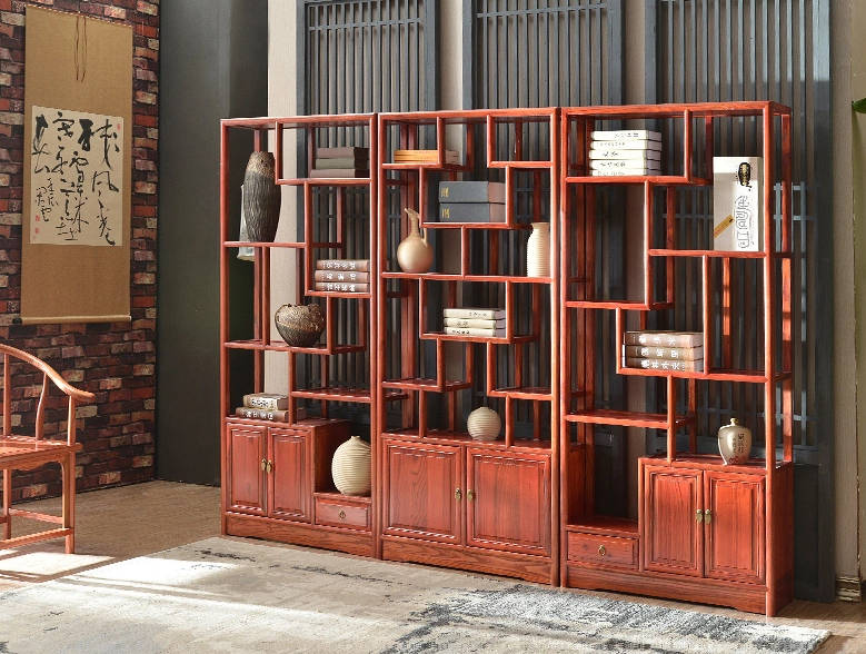 明清古典家具，實(shí)木南榆木中式博古架