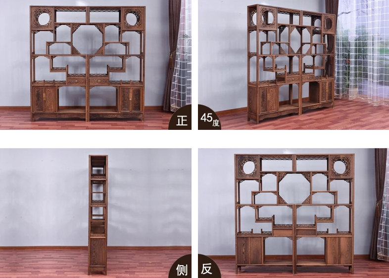 古典雕花家具，紅木雞翅木中式博古架