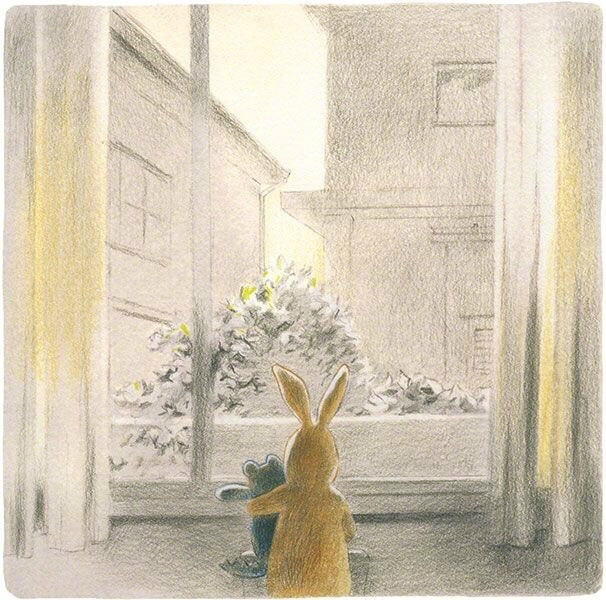 溫暖的故事彩鉛手繪插畫圖片