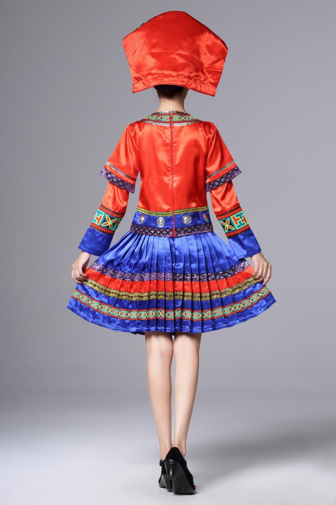 廣西壯族服裝土家族苗族，百褶裙少數(shù)民族服裝