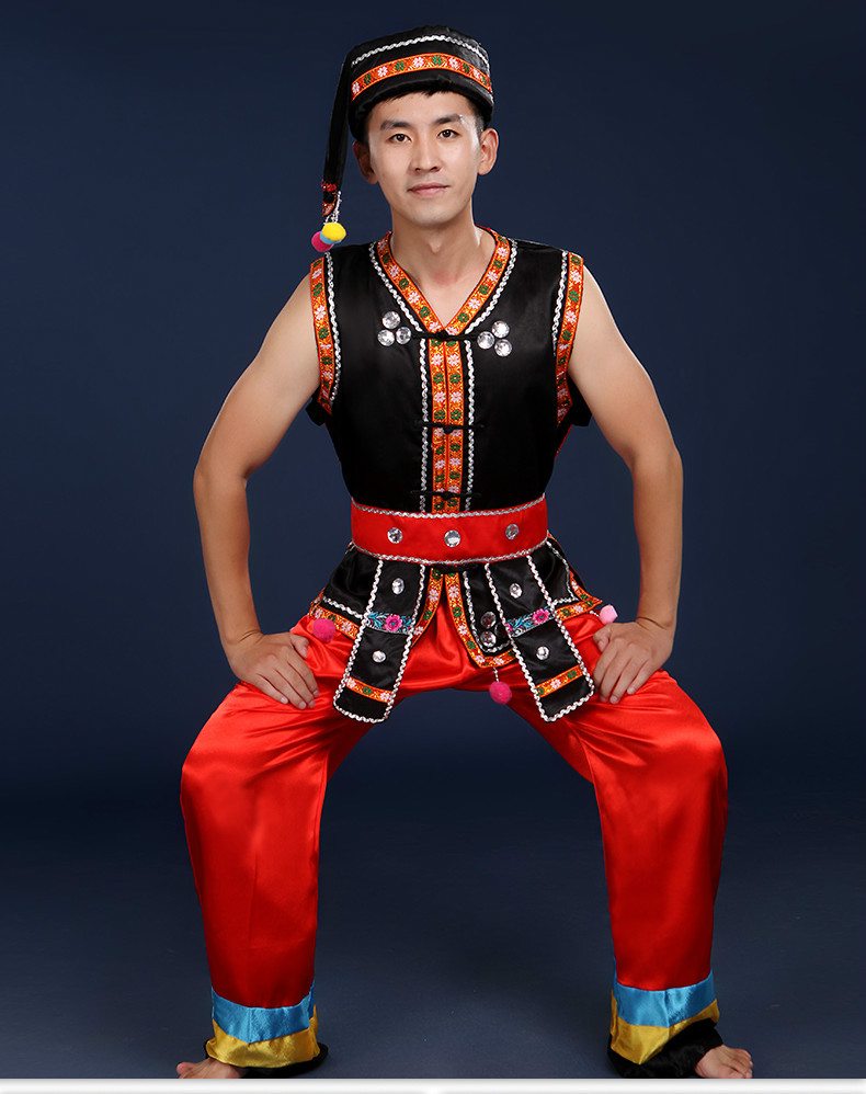 土家族壯族打鼓民族服飾，苗族男少數(shù)民族服裝