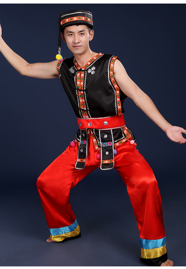 土家族壯族打鼓民族服飾，苗族男少數(shù)民族服裝