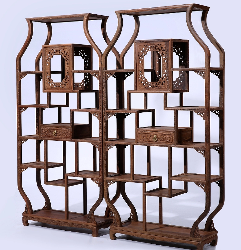 古典仿古中式紅木家具，中式實(shí)木雞翅木博古架