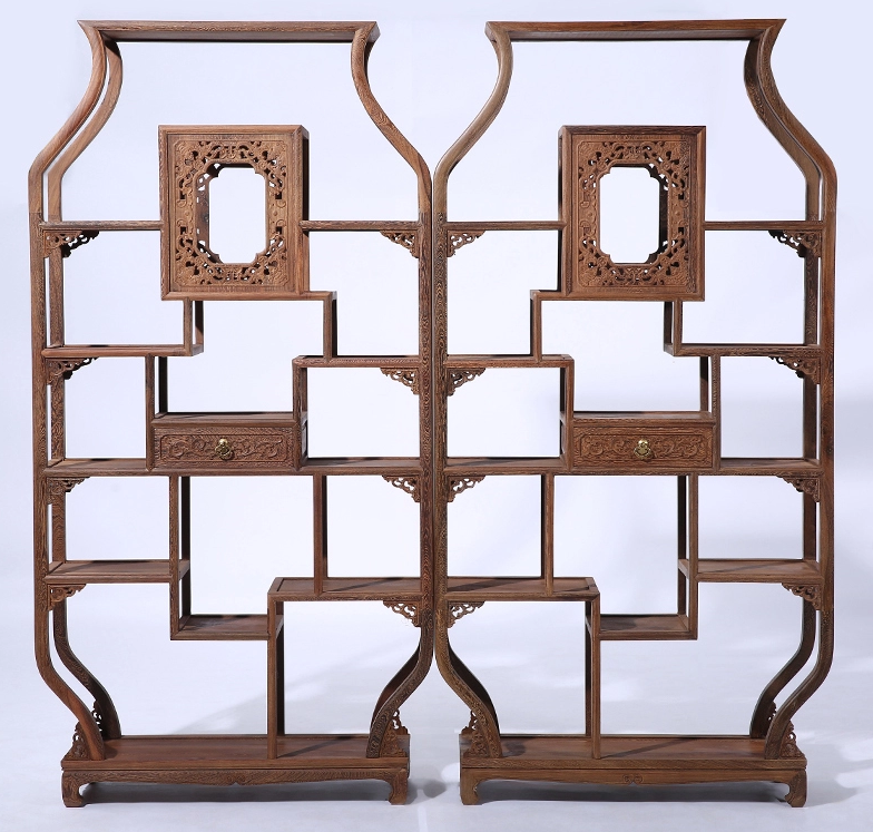 古典仿古中式紅木家具，中式實(shí)木雞翅木博古架