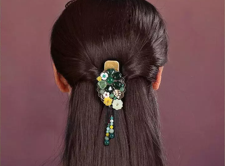 時(shí)尚家佳樂(lè)文學(xué)精致彩玉裝飾古風(fēng)發(fā)夾頭飾