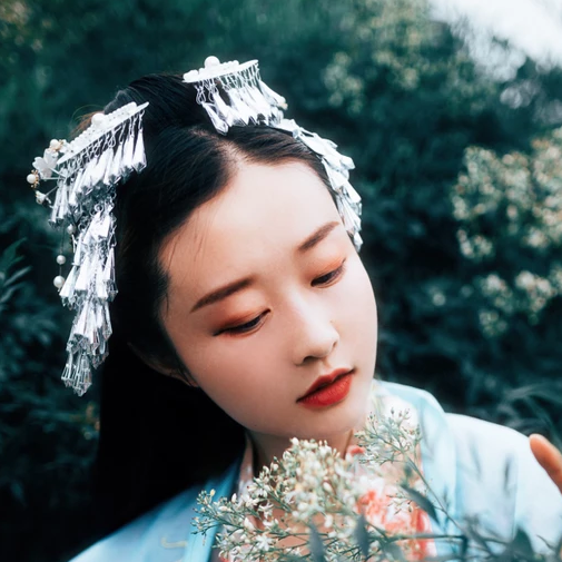 家佳樂文學清新花朵唯美古風女子頭像