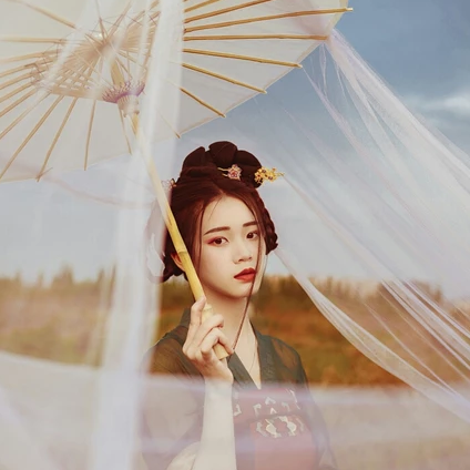 唯美飄逸古風真人女子頭像