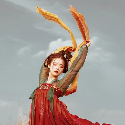 唯美飄逸古風真人女子頭像