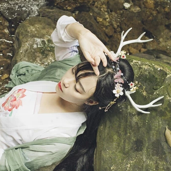 時尚家佳樂文學唯美古風少女真人頭像