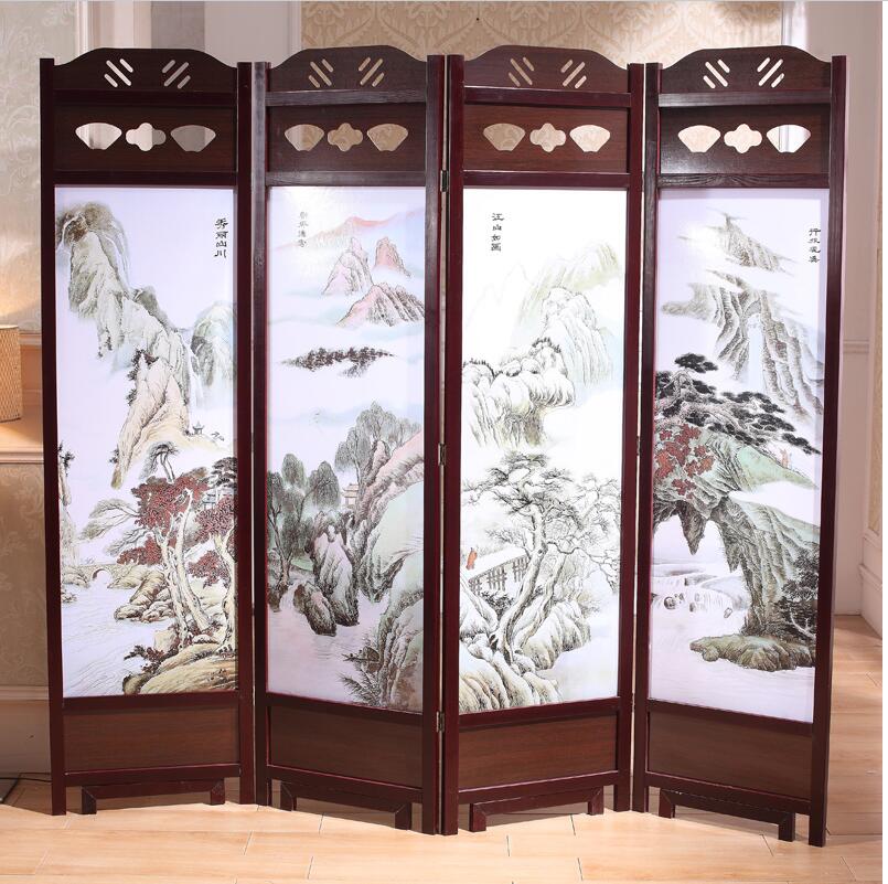 中式古典屏風，云母屏風燭影深