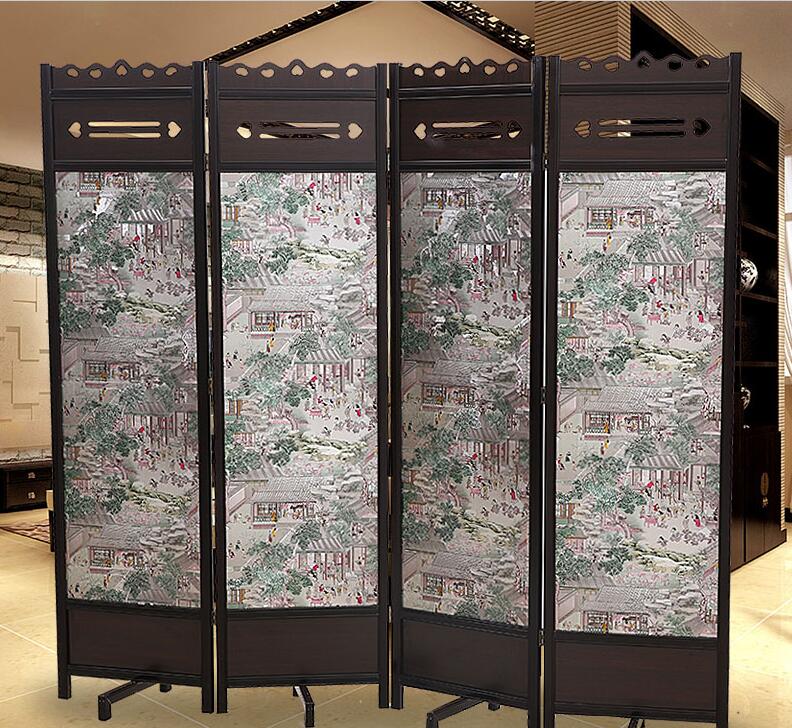 中式古典屏風，云母屏風燭影深