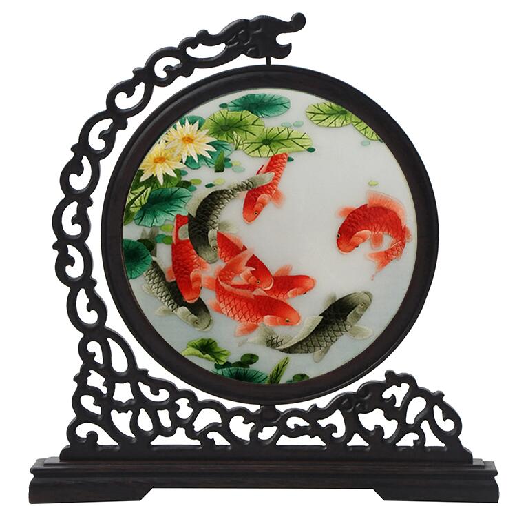 純手工蘇繡屏風，刺繡針針姑蘇魂