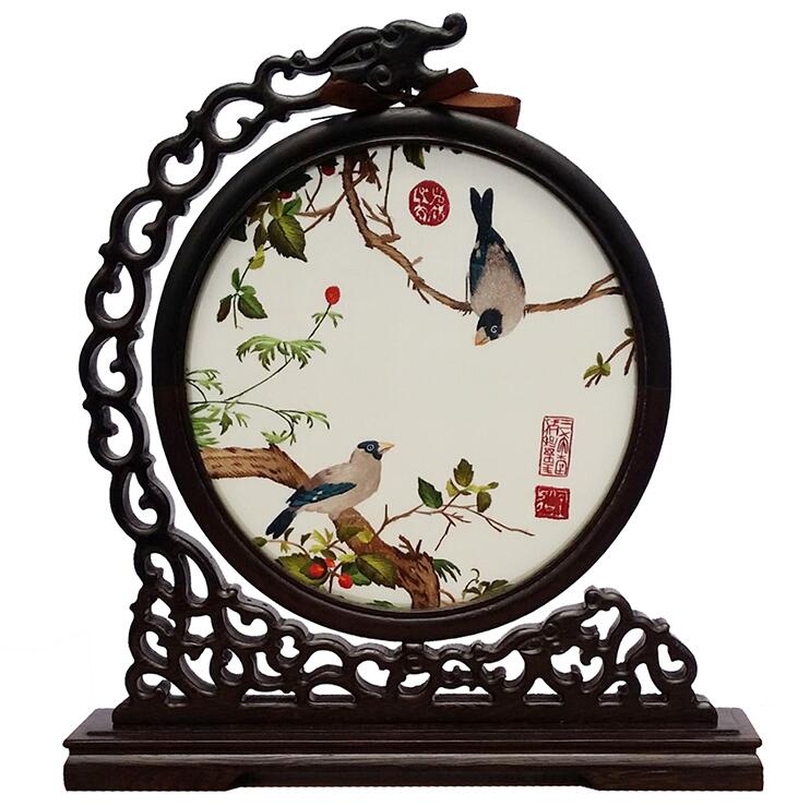 純手工蘇繡屏風，刺繡針針姑蘇魂