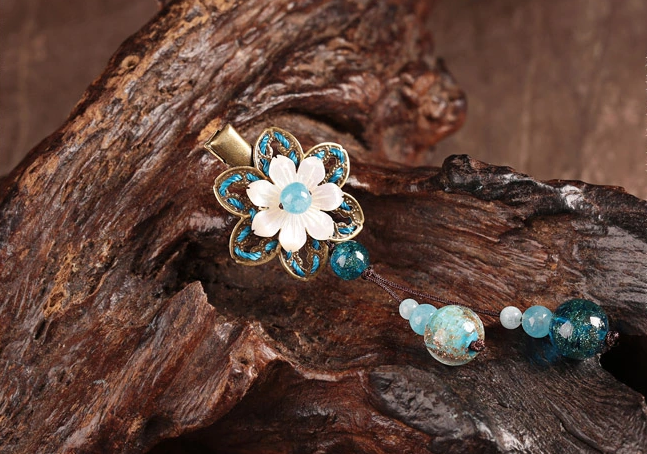 貝殼雕花發(fā)夾，時尚家佳樂文學(xué)頭飾