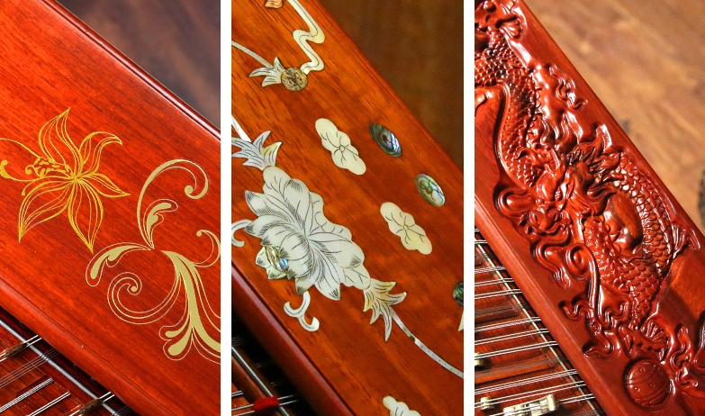 花梨木雕揚琴，時尚古典家佳樂文學民族樂器