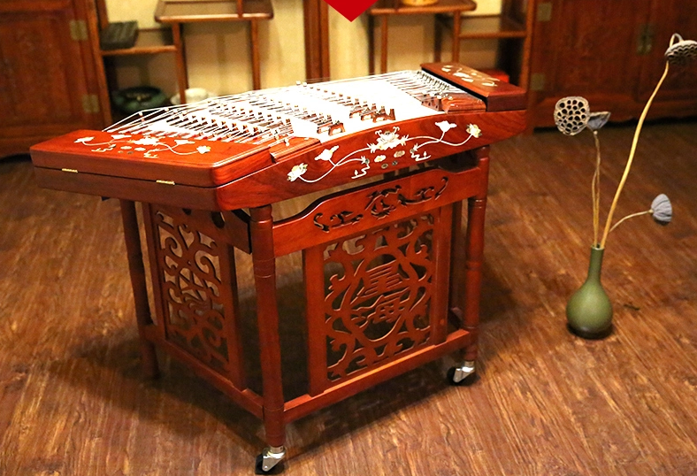 花梨木雕揚琴，時尚古典家佳樂文學民族樂器