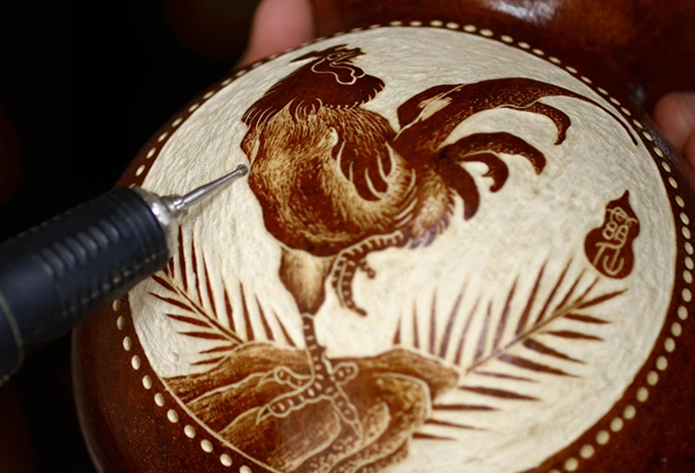 三款天然葫蘆工藝品，手工鏤空復(fù)古葫蘆花瓶