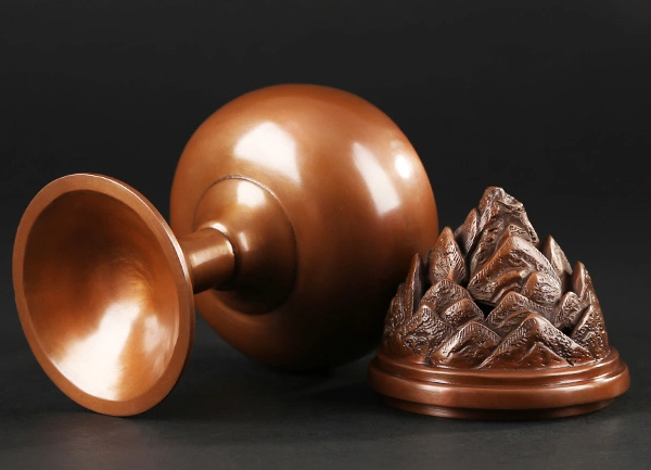 紫銅博山香爐，仿古純銅香爐