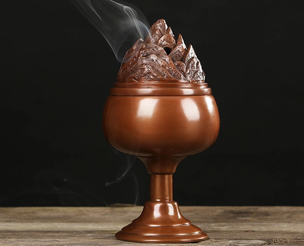 紫銅博山香爐，仿古純銅香爐