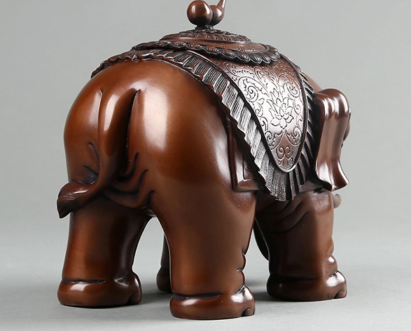 大象紫銅香爐，仿古熏香爐